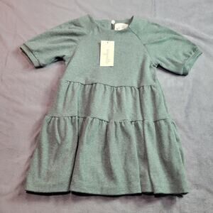 Vignette Alice Dress‎ Girls 3 Years Green Tiered Comfort Stretch Boho Heavy Knit